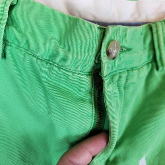 Polo Ralph Lauren Bedford Chino Shorts Men 35 Green Shark Sailboat Embroidered - Picture 3 of 14